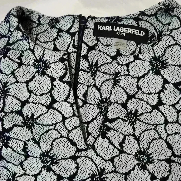 Karl Lagerfeld Navy Blue Blossom Dress - Picture 3 of 5